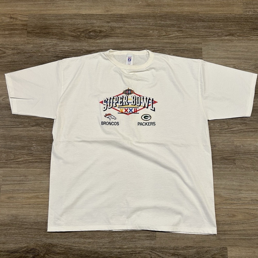 vintage 1998‎ Super Bowl XXXII Embroidered Tshirt Logo 7